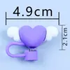 Directo del fabricante: Tapas de acero inoxidable para pajitas de goma blanda de PVC de 8 mm, con lindos diseños de dibujos animados, cubiertas a prueba de polvo para pajitas y protectores de punta de pajita