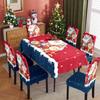 Mantel navideño con estampado para silla, impermeable y a prueba de aceite, decoración festiva, mantel de comedor, funda universal para silla para el hogar.