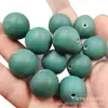 Contas Redondas de Ágata Fosca de 20mm Contas Soltas de Jade Calcedônia Verde Fosca Acessórios para Joias Pulseira Colar Contas de Jade Feitas à Mão