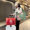 Bolsa de viaje de moda nacional flor grande del noreste para viajes cortos, simple, para viajes de negocios, bolsa de hombro, bolsa de almacenamiento para natación, fitness, deportes, expandible