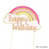 Balão de Ar Quente Decoração de Bolo Plug-in Arco-Íris Decoração Acessórios de Franja Baking Cartão de Decoração de Bolo Feliz Aniversário