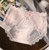 Pantaletas de Hielo de Cintura Media Talla Grande 200 jin Deseo Puro Sexy Malla de Encaje Transpirables Cobertura Total Secado Rápido Ropa Interior para Mujer 306