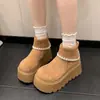 Moda Otoño e Invierno 2025 Nuevas Botas de Nieve Gruesas Versátiles Cómodas para Mujer Estilo Retro Botines Casuales para Mujer
