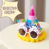 Sombreros de Cumpleaños para Niños, Gafas, Niñas, Niños, Decoraciones de Pastel para Fiesta de Bebé, Montaje de Escena, Lindos y Divertidos