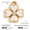 Accesorios de Joyería de Acero Inoxidable Transfronterizos Maleta de Dibujos Animados Goteo de Aceite Flor Colorida Chapado en Oro Real de 18K Colgante