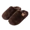 Chinelos Peludos Femininos 2026 para Outono e Inverno, Aquecimento para Casa, Forrados com Fleece, Solado Macio para Interior, Chinelos de Algodão Antiderrapantes para Homens