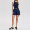Conjunto Esportivo Casual Transfronteiriço para Mulheres, Colete de Yoga Fitness Sem Mangas da Moda, Conjunto de Tênis Justo