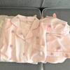 Fábrica de Origem Explosões de Verão Cardigan Duplo Curto Feminino Lapela Pijama Estampado de Desenhos Animados Nuvens Algodão Confortável Respirável