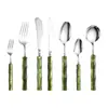 Conjunto de Talheres Ocidentais em Aço Inoxidável 304 Estilo Francês, Faca e Garfo de Bife de Acrílico de Bambu de Alta Qualidade, Faca e Garfo Ocidentais Domésticos