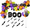 Set de Globos de Halloween Transfronterizo Negro Morado Naranja Set Combinado de Cadena de Globos de Látex Decoración de Escena de Fiesta de Aula
