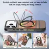 Adequado para Capa de Celular Iphone17, Suporte Giratório, Padrão de Fibra de Carbono, Capa Protetora Integral Anti-Queda para Apple 18Promax