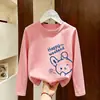 Camiseta de manga comprida para meninas 2026 nova coleção de outono camiseta básica infantil roupa íntima casual top de algodão puro para meninas pequenas início do outono