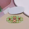Urso Estampado Desenho Animado Renda Oval Acrílico DIY Ímã de Geladeira Acessórios de Cabelo Presilha Lateral Capa de Celular Flor de Sapato Acessórios