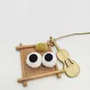 Tela de fieltro con pompón de alta elasticidad Blanco Ojos Grandes Dibujo Animado DIY Calle Sésamo Ojo Único Accesorios de Decoración para Ropa Infantil