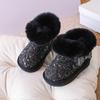 Botas de nieve para bebé de 1 a 3 años, antideslizantes, de algodón acolchado con forro polar, suaves, de princesa