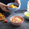 Paja de Trigo Hogar Tazón Pequeño Tazón Personalidad Creativa Tazón de Arroz Plato Tazón Plato Set de 5 Piezas Resistente a Caídas Set de Tazones para Sopa Vajilla