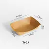 Caja Desechable de Papel Kraft con Forma de Barco, Engrosada para Papas Fritas, Pollo Frito, Brochetas Horneadas, Snacks, Caja de Empaque para Llevar sin Doblar