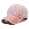 Primavera e Verão Novo Boné de Beisebol Houndstooth M Estilo Coreano Feminino Juvenil Combina com Tudo Vento Pequeno e Perfumado Boné Rabo de Cavalo Vazio Atrás