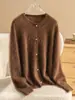 Cardigan Top de Cachemira 100% Pura Felpa Real Perla Artificial Blanco Plateado Forma de Media Bola Redonda Perla Artificial de Concha