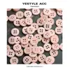 Botões de Resina em Formato de Macaron com Quatro Olhos Yisen para Camisas, Cardigãs, Botões para Costura à Mão DIY, Botões Decorativos para Suéteres e Camisas