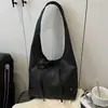 Bolso de Hombro Simple tipo Tote para Mujer 2025 Estilo Coreano Cuero Aceitado y Encerado Elegante Lazo Francés Gran Capacidad