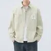 Nueva Chaqueta de Algodón Texturizado Holgada Estilo Camisa de Otoño Moda Versátil Chaqueta de Trabajo Top de Calidad para Hombre