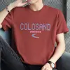 Camiseta de Algodão Puro de Manga Curta Americana Masculina Tendência Algodão Manga Curta Verão Fina Estampada com Letras Gola Redonda Camiseta Top