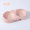 Nuevo cuenco doble de plástico para mascotas de trigo para gatos y perros, juguete y accesorios universales elevados anti-derrame para mascotas