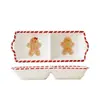 Conjunto de Louças de Cerâmica Temático de Pão de Gengibre de Natal, Adequado para Festas de Feriado, Restaurantes e Hotéis, Fornecimento Direto da Fábrica de Origem