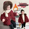 Chaqueta Gruesa de Algodón con Forro Polar para Niñas 2025 Invierno Nuevo Abrigo con Capucha Infantil Ropa de Otoño e Invierno para Niñas Moderna
