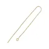 Pendientes de Cadena de Cobre Chapados en Oro de 14K con Larga Retención de Color, Cierre de Aro de Cadena Caja, Accesorios para Orejas de Cadena Plana, Componentes para Joyería DIY