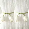 Atrapasueños de Cortina Simples y Lujosos, Juego de Dos, Correas de Almacenamiento de Cuerda de Algodón Ajustables, Atrapasueños Blancos Transparentes, Accesorios Decorativos Estilo Crema