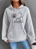 Otoño e Invierno Nuevo Sudadera de Mujer con Capucha de Manga Larga con Bolsillo Canguro Waffle Estampada con Diente de León Código Europeo Transfronterizo Europeo