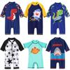 Promoção Maiô Infantil Menino Zíper Peça Única Roupa de Surf Bebê Criança Pequena Maiô de Bebê Manga Média Maiô com Proteção Solar
