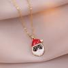 Colar para Mulheres Novo Estilo Europeu e Americano Cobre Cravejado com Zircônio Banhado a Ouro Real Pingente de Árvore de Natal Vazado Fashion Elegante Colar de Natal