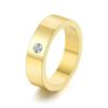 Nova moda anel simples de diamante de 5MM de largura para homens e mulheres joias de celebridade da internet anel de aço inoxidável anel da moda joias em estoque