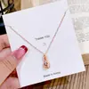 Nueva cadena de clavícula de lujo estilo coreano, collar versátil de acero de titanio de moda para mujer, colgante simple clásico de circón, accesorio versátil