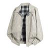 Jaqueta de Couro Tie-dye Retrô Estilo Americano Masculina e Feminina Sensação de Alto Padrão Novo Estilo Bonita Jaqueta de Motocicleta Street cleanfit Jaqueta Baseball