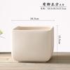 Respirável Quadrado Alto Cerâmico Liso Queimado Argila Embrião Vaso de Flores com Bandeja Absorvente Cerâmica Bruta Carnudo Verde Planta Cavalheiro Orquídea