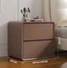 Mesa de Noche Minimalista Estilo Crema de Lujo Ligero Moderna Simple Pequeña Madera Maciza Cuero Hogar Dormitorio Gabinete de Almacenamiento