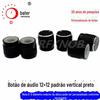 Botão de liga de alumínio para pequenos eletrodomésticos 12*12 listras verticais eixo semi-preto acabamento CNC oxidação de carro tampa metálica