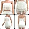 Amazon Export Nuevo Verano Europeo y Americano Sexy Club Nocturno Tirantes Falda de Cadera Traje de Borlas Falda Corta Personalizada con Fotos