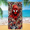 Toalla de playa Marvel Spider-Man de exportación transfronteriza, microfibra ultrafina, doble cara, absorbente, toalla de baño de playa de dibujos animados para niños