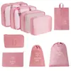 Bolsa de almacenamiento para viajes transfronterizos, set de neceser, bolsa de almacenamiento organizadora de ropa para equipaje de siete piezas, bolsa de almacenamiento de viaje