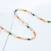 Verano Nuevo Accesible Lujo Collar Hecho a Mano para Mujer Perla Natural Piedra Natural Concha Amarilla Cristal Acero Inoxidable Collar