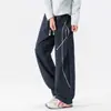 Novedades de otoño: Pantalones deportivos casuales de marca de moda estilo americano, pantalones anchos rectos holgados con cordón (precio controlado en 89)