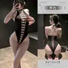 Lingerie sexy Ailuru para mulheres, com abertura na virilha, fácil de remover, body de renda sexy, decote halter sexy vazado, elástico, tamanhos grandes