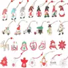 Suministros navideños, Accesorios de decoración para el hogar estilo americano, Colgantes pintados de Papá Noel, Regalos de Navidad, Decoraciones de madera