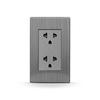 Enchufe Sudamericano Tipo 118 Enchufe de Pared Americano Redondo Tailandés de 6 Agujeros Panel de Enchufe de Acero Inoxidable 250V/16A