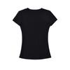 Playera Básica de Cuello Redondo Ajustada Adelgazante de Hombro Corta de Manga Corta Verano Jersey Color Sólido Combinable Top Base para Mujer